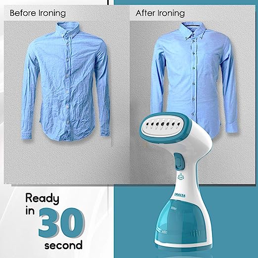 Inalsa Xpress 1200-Watt Garment Steamer with Detachable Fabric & Steam Brush & 260ml Capacity | Vertical & Horizontal Ironing, (White/Aqua Green) Inalsa Xpress 1200-Watt Garment Steamer with Detachable Fabric & Steam Brush & 260ml Capacity | Vertical & Horizontal Ironing, (White/Aqua Green)